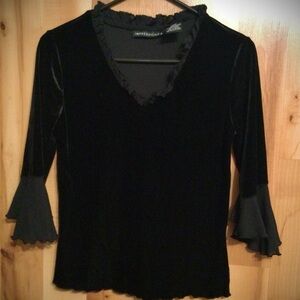 Impressions PS Black Ruffled Top